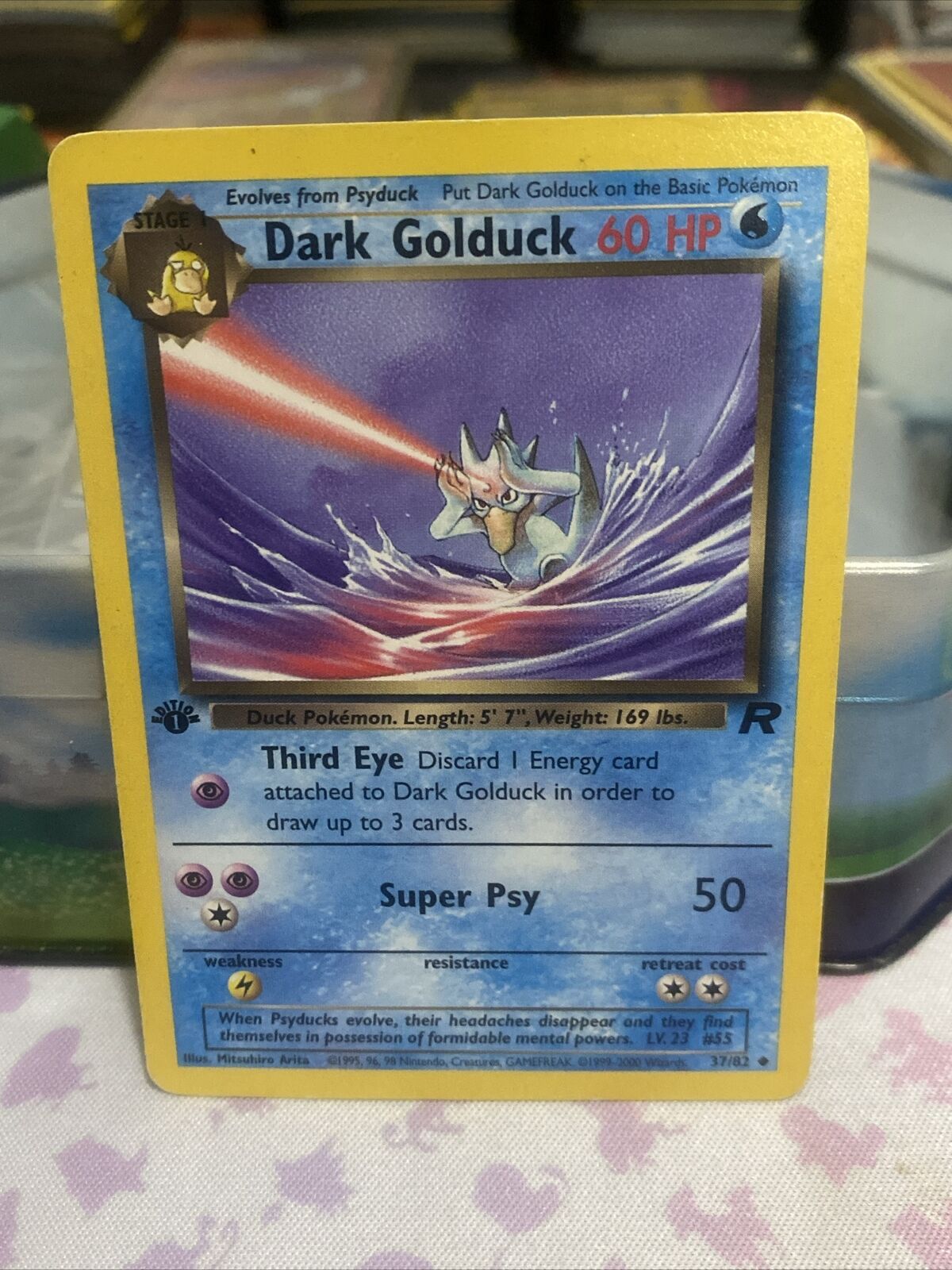 2000 Pokemon - 1st Edition Dark Golduck 37/82 Team Rocket Non-Holo MP Vintage
