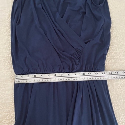 NWT Krisa Midi Navy Blue Surplice Eclipse Dress Women’s size M Modal - Picture 13 of 16