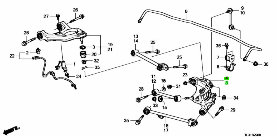 OEM Rear KNUCKLE COMP R&L SET Honda Accord DBA-CU2 52215/52210-TC0