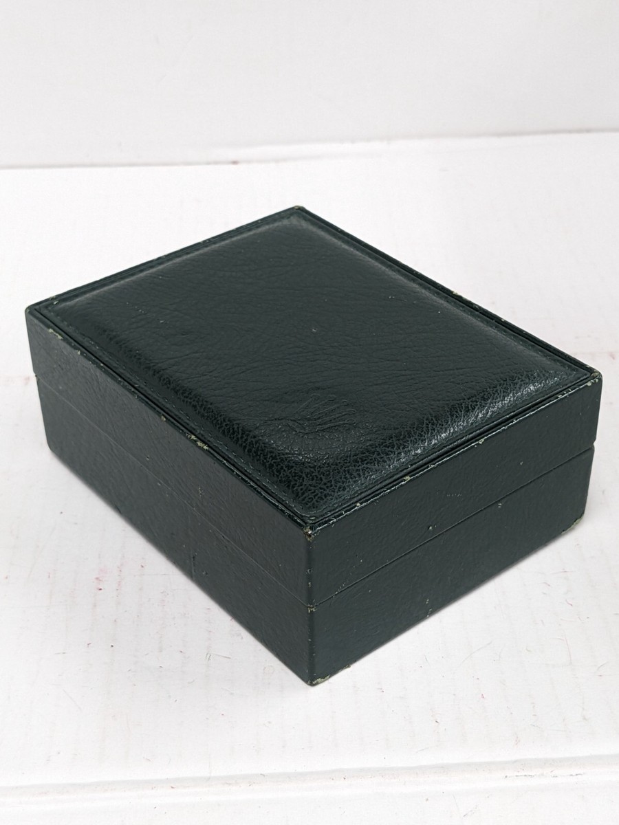 ROLEX ケース VINTAGE GENUINE ROLEX watch box case green wave wood leather