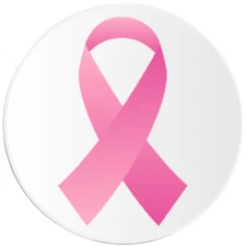 Pink Ribbon Breast Cancer Awareness Support - 100 Pack Circle Stickers 3 Inch