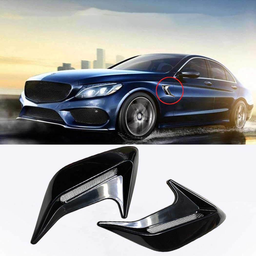 3D Shark Grille Sticker Styling Car Fake Vents Air Flow Fender