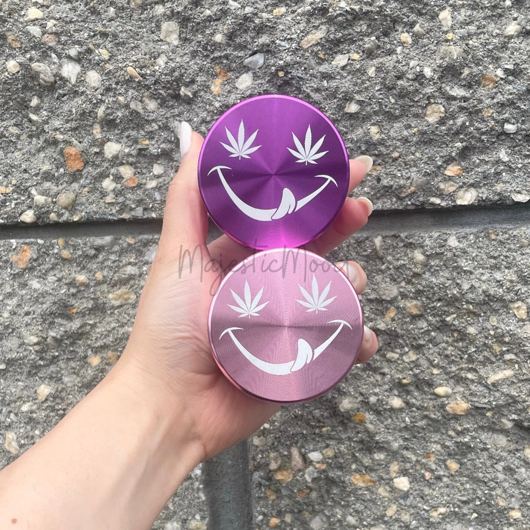 Pink / Purple Herb Spice Grinder Herbal Metal 4Pc Grinder 55mm (medium) 1pc