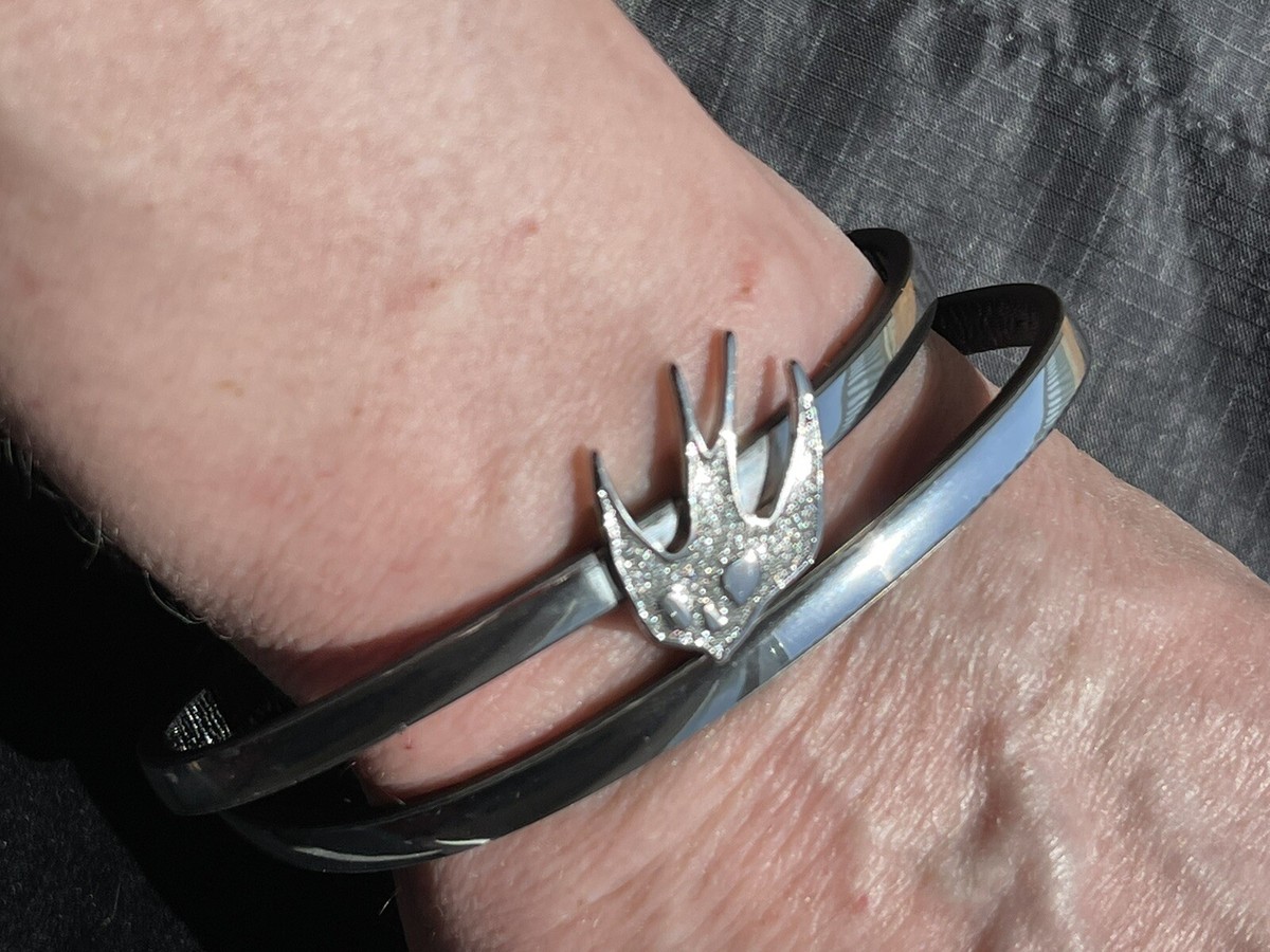 Alexander McQueen Silver Leather Double Wrap Swarovski Crystal