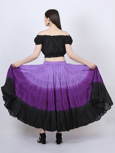 Faldas de algodón para mujer de 25 yardas/4 niveles/tinte de inmersión/flamenco/gitano/hippie/tribal/ATS - Imagen 23 de 86
