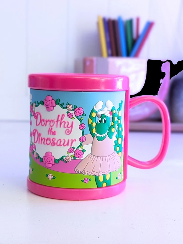 Taza de plástico Wiggles Dorothy The Dinosaur 300 ml en relieve 3D nueva Foto 3 de 4