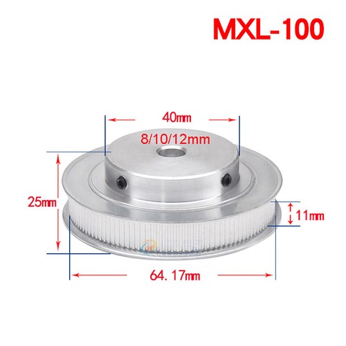 MXL45T-160T Timing Belt Pulley With Step, Bore 5mm-20mm For 6/10mm Width Belt - Picture 14 of 19