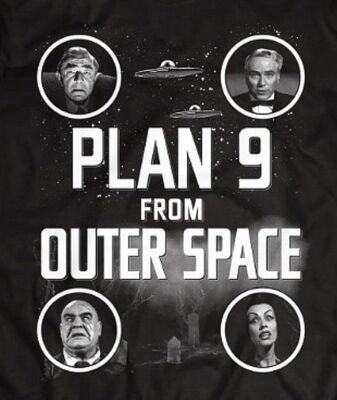 Plan 9 From Outer Space Movie Poster T-Shirt – Officially Licensed Mens Tee