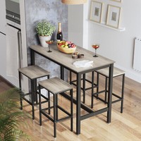 Bartisch-Set, KüChentisch, Stehtisch Mit 2 Barhockern, Beistelltisch LBT015B02