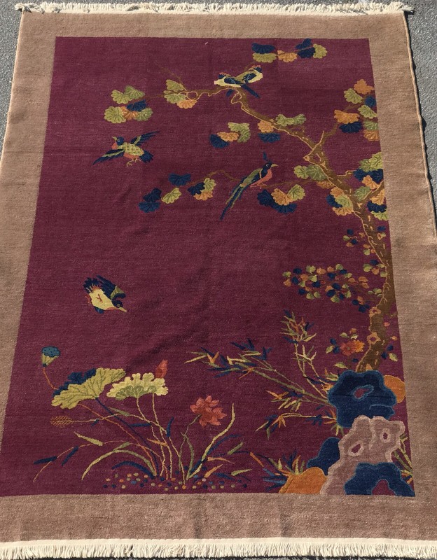 AN AWESOME  REAR SIZE ART DECO CHINESE RUG 6’2” X 8’8”