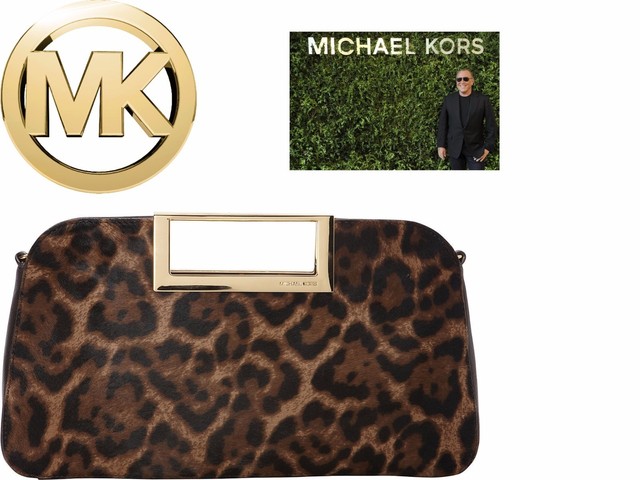 michael kors leopard print clutch bag