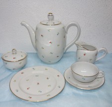 Hutschenreuther Selb Jurvel Streublumen Goldrand  Tee- Kaffeeservice- Auswahl