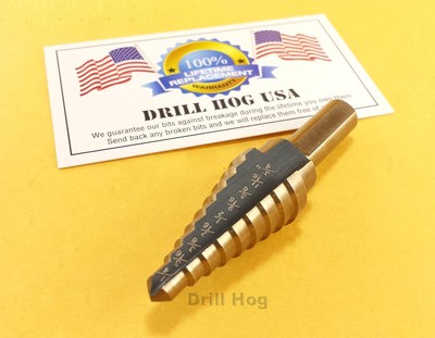 1/4 - 3/4'' Step Drill Bit Reamer UNIBIT M7 Step Bit Drill Hog Lifetime Warranty 