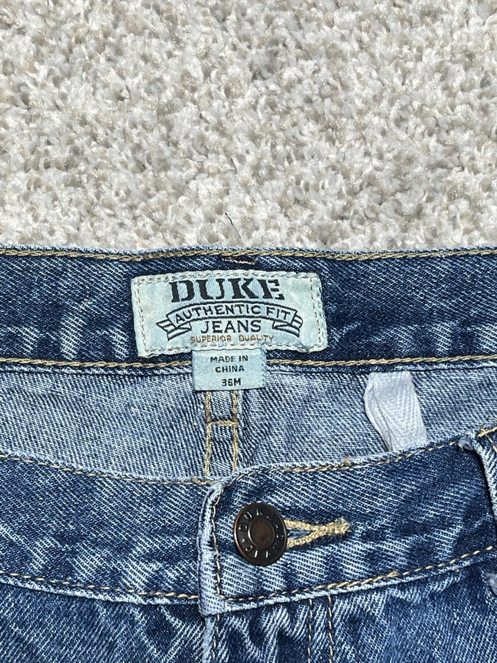 Dukes Mens Jeans 36x29 Straight Mid Wash Basic Plain Regular Work Pants - Image 2 of 4