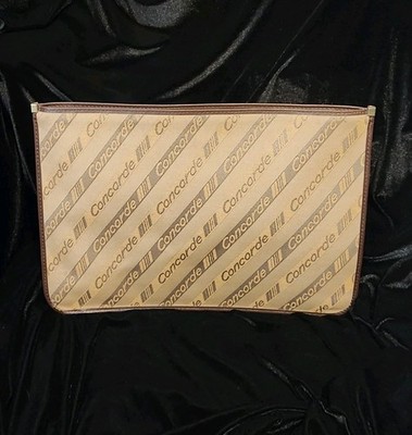Vintage Concorde Air France zippered document case Ted Lapidus 14.5''x10.25''