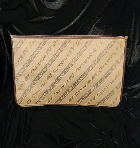 Vintage Concorde Air France zippered document case Ted Lapidus 14.5"x10.25"