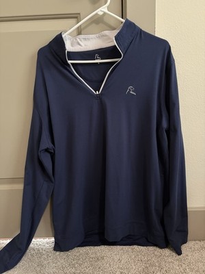 Large Rhoback Navy USA Quarter Zip Pullover Sweatshirt