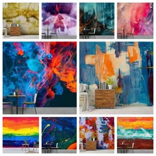 3D Oil Painting Colorful Self-adhesive Wallpaper Removable Wallpaper Wall Mural