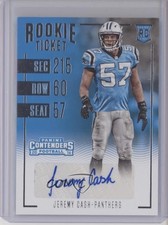 2016 Panini Contenders Rookie Ticket Jeremy Cash #166 Auto 4m6