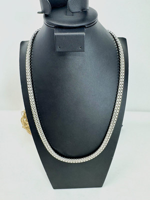 Unbranded High-Polish Popcorn Mesh Link Chain Necklace - Excellent Condition