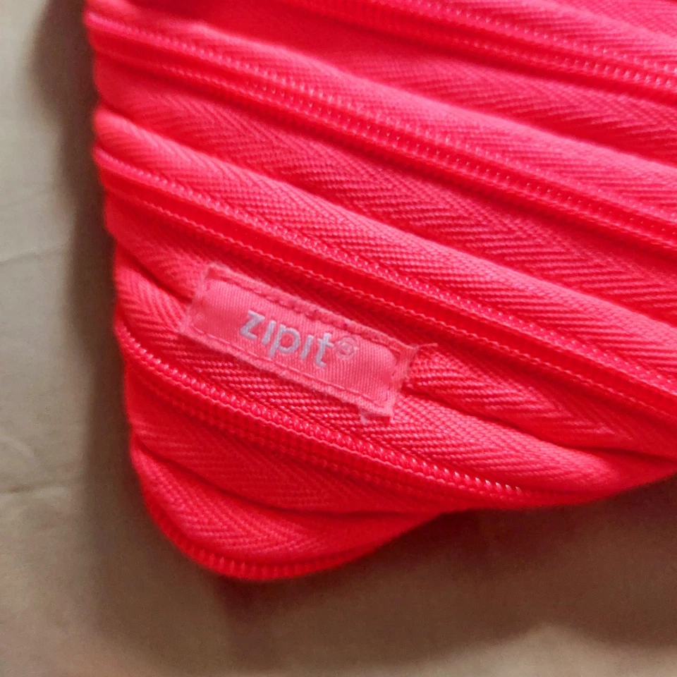 Bolsa para lápices Zipit Monster de 3 anillos, rosa intenso, niñas Foto 3 de 4