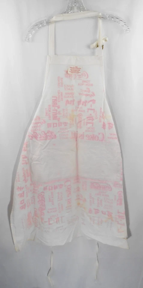 Coca Cola Vintage 1984 Script Logo White Red Kitchen BBQ Pocket Apron Leshner - Image 2 of 4
