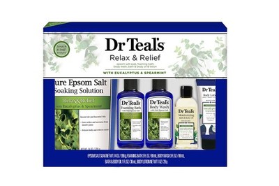 Eucalyptus & Spearmint Relax & Full Regimen 5-Piece Gift Set (Epsom Salt Soak...