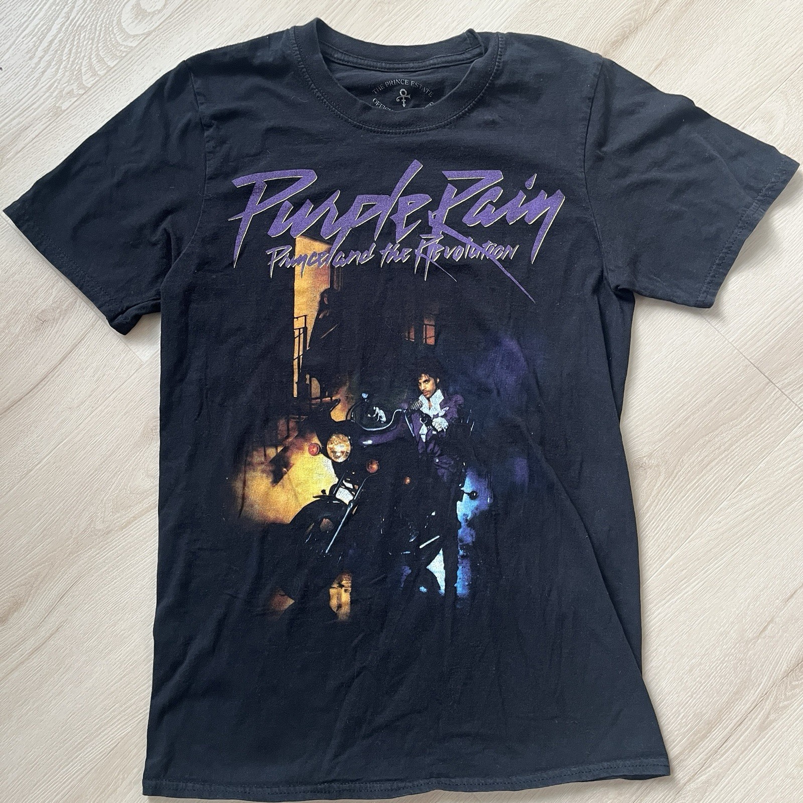 Purple Rain Prince & the Revolution Mens Small Black  Graphic T-Shirt Motorcycle