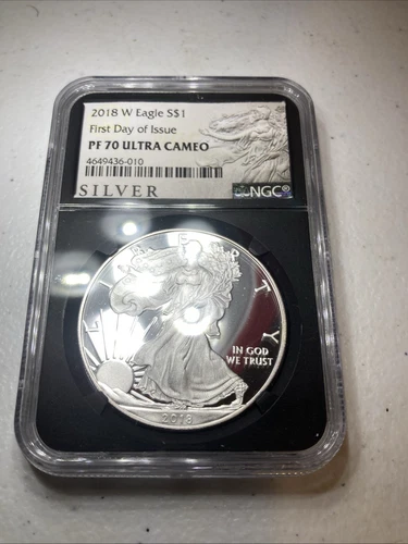 2018 W AMERICAN SILVER EAGLE NGC PF 70 ULTRA CAMEO FIRST DAY OF ISSUE!