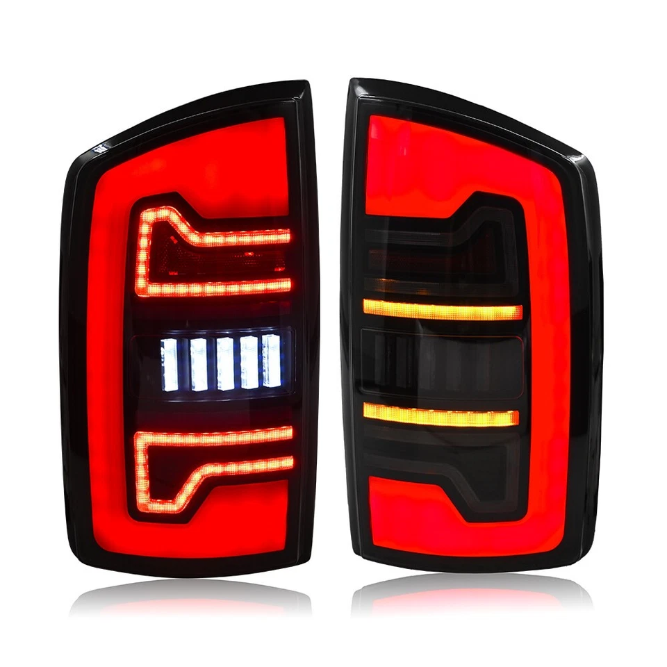 For 2002-2006 Dodge Ram 1500 2500 3500 Smoked Full LED Tail Lights Brake Lamps - Image 3 of 4