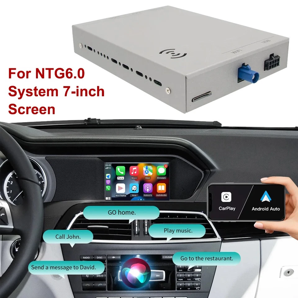 7" Wireless CarPlay Navigation Retrofit Fit For Mercedes Benz A/C/V-Class NTG6.0 - Image 4 of 4