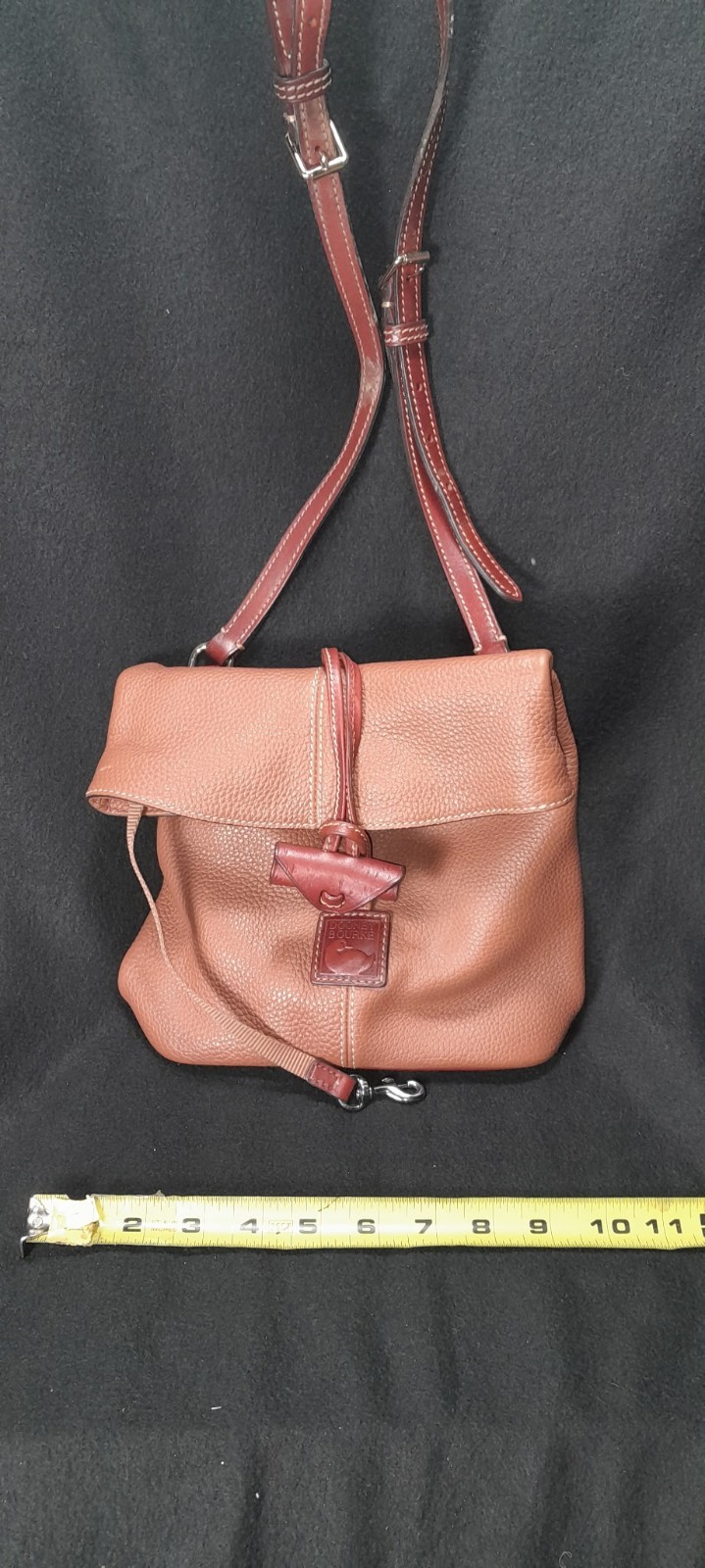 Dooney & Bourke Brown Leather Medium Toggle Crossbody Bag