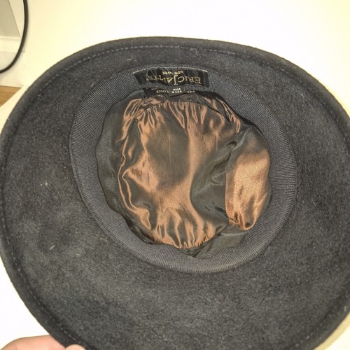 Vtg Eric Javits Black Packable Bucket/cloche Hat Floppy Boho Hippy Wool Felt Bow - Bild 2 von 3
