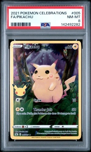 2021 POKEMON CELEBRATIONS #005 FULL ART/PIKACHU PSA 8
