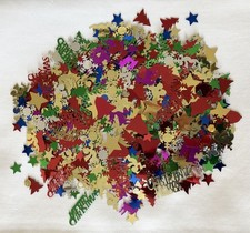 Christmas Confetti Sprinkle Card Table Decoration, Snowflake, Bell, Tree, Lot 2