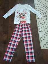 Kids Unisex Christmas 2 Piece Rudolph Pajamas Size 12
