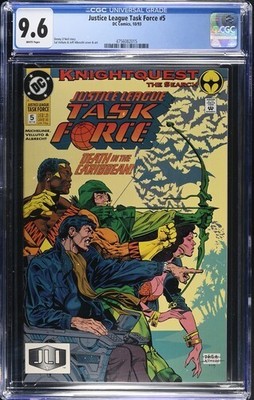 Justice League Task Force #5, DC 1993, Knightquest, CGC 9.6 NM Plus