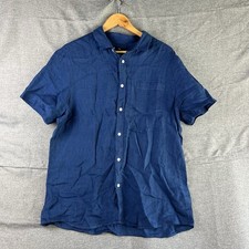 Target Shirt Mens XL Blue Collared Button Up Cotton Formal Office Regular Adult