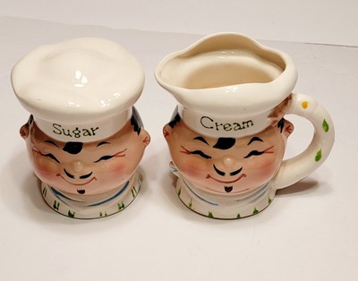 1960 Napco Smiling Chef Sugar & Creamer