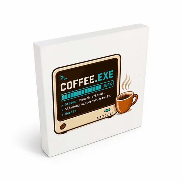Holzbild In 10X10 Cm Coffee Exe - BüRo Und Kaffeeecke Holzdeko Mit Spruch:-image
