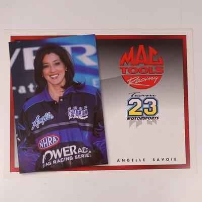 Angelle Savoie NHRA Pro Stock Bike Heldenkarte 2002 Mac Tools Drag Racing