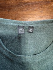 Saks Fifth Avenue Men  s Wool/Acrylic Blend Crewneck Pullover Sweater Green   XL