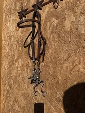 USED HEADSTALL WITH NICE SHANKED BIT WESTERN BROWBAND HARNESS LEATHER