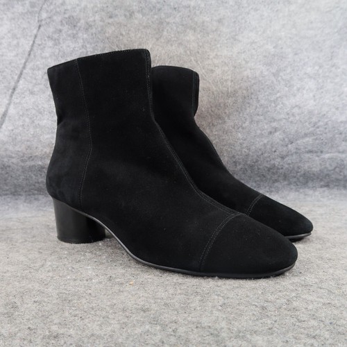 Nine West Womens Black Platform Padded Querida Almond Toe Stiletto Zip Up Leather Booties Size 9 M main image 0