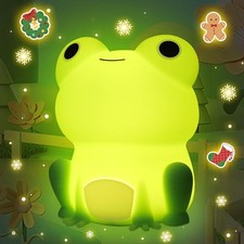 Cute Frog Night Light for Kid, Squishy Animal Silicone Lamp, Green-Frog
