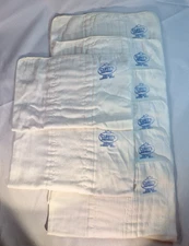 8 Curity Vintage Cloth Diapers 13 x 17" 100% Cotton Blue Stamp No Stains