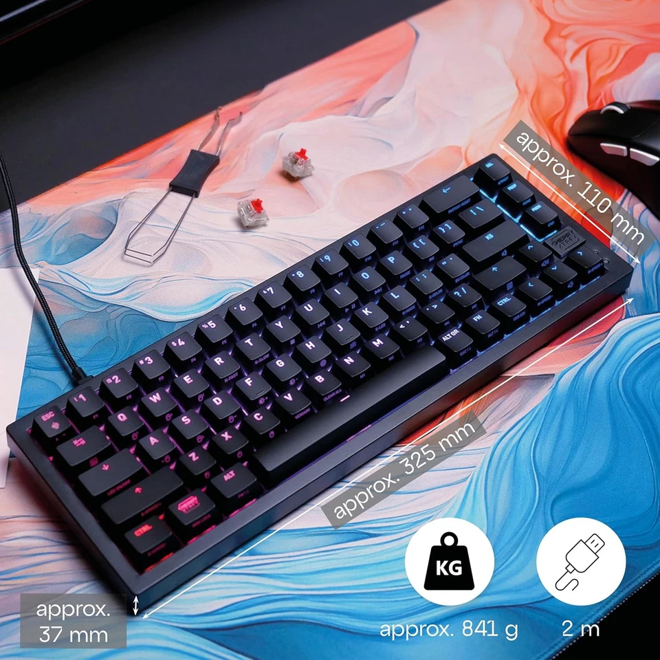 CHERRY XTRFY K5V2 Compact, Mechanical 65 Percent Gaming Keyboard, German Layout - Image 2 of 4
