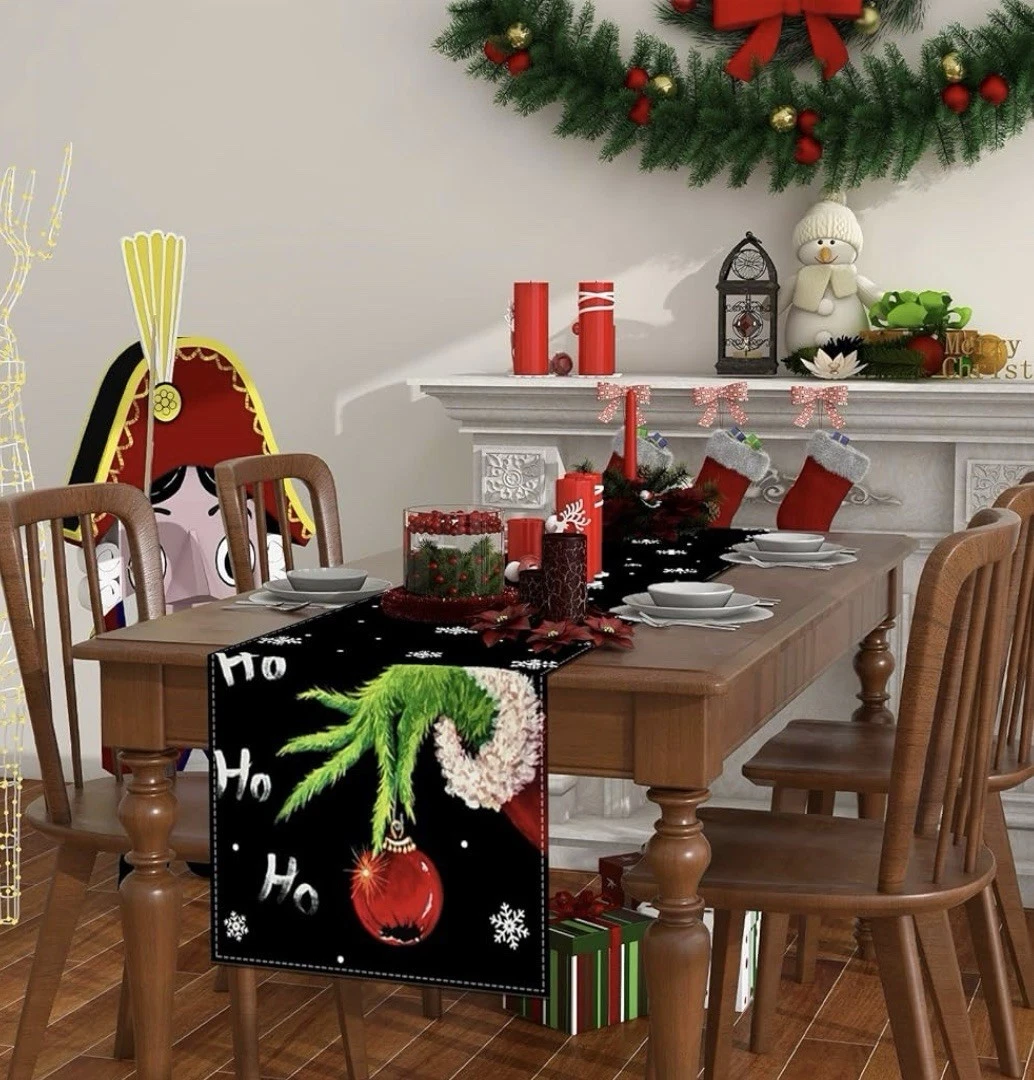 Funny Character Christmas Table Runner - Winter Decor