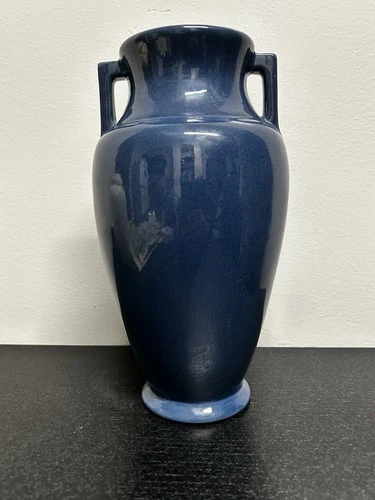 Excellent RARE Roseville Blue Gloss Glaze Art Pottery