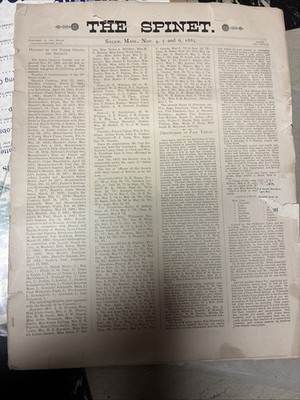 The Spinet Salem, Mass. Nov. 4, 5 and 6 1885
